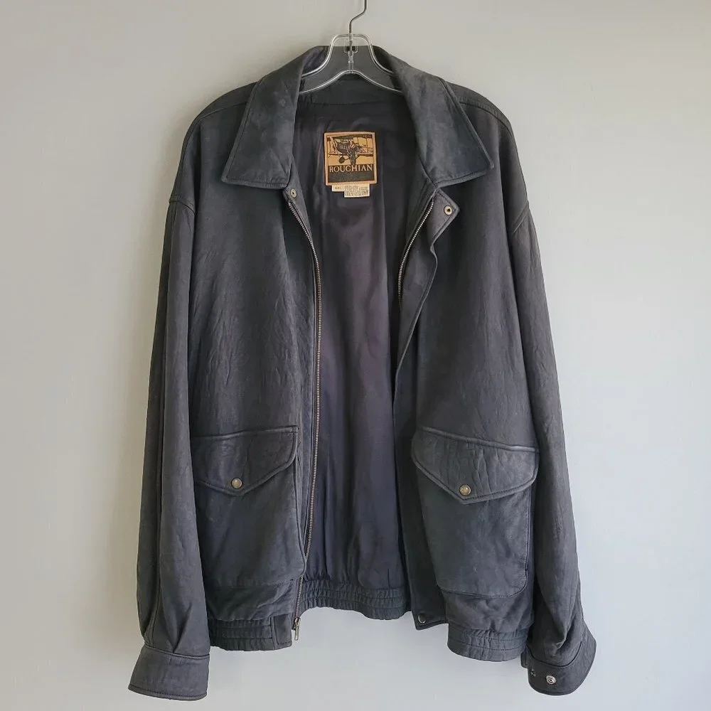 Roughian Men's Leather Jacket Size 44